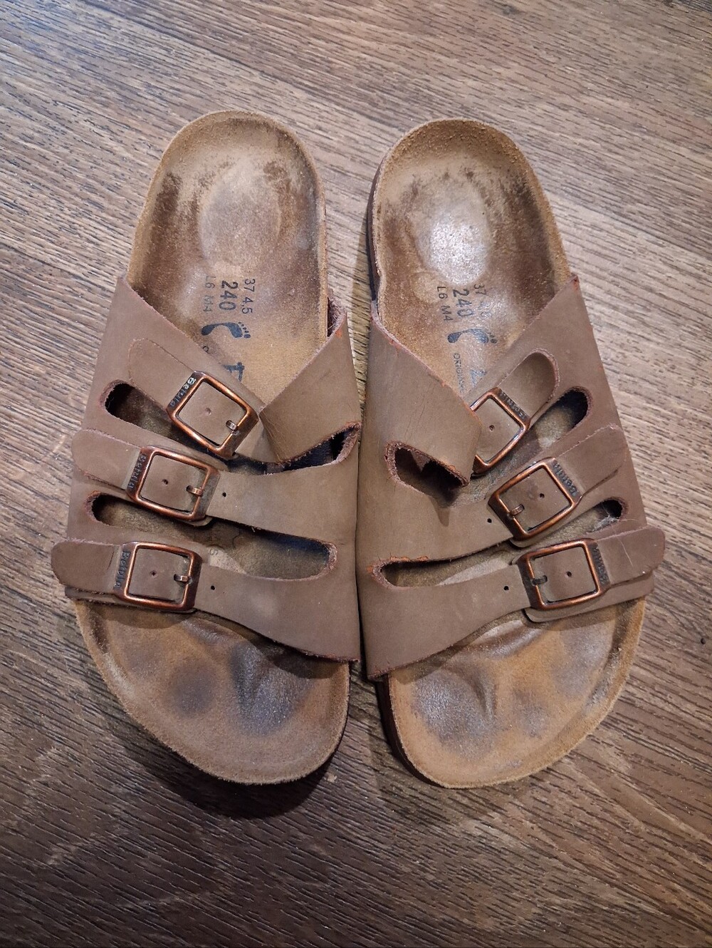 Birkenstock Betula Brown 260 Triple Strap Florida Sandals Sz 7